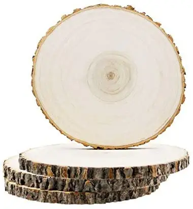 Large Wood Slices For Crafts Wood Centerpieces For Tables Wood Slabs With Burlap Ribbon And Jute For Wedding Rustic 7-9 Inches