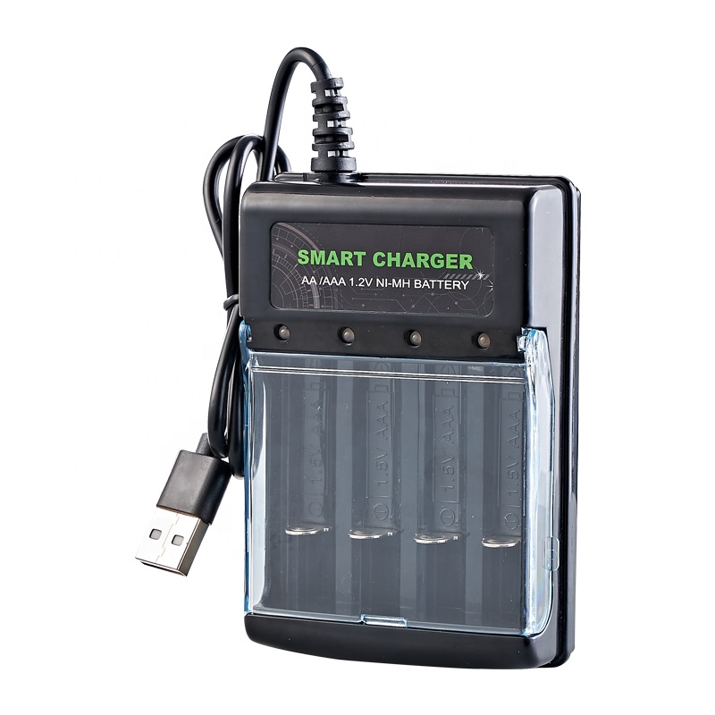 USB кабель зарядное устройство новое поступление черный 1,2 V 4 слота Nimh DC зарядное устройство AA AAA