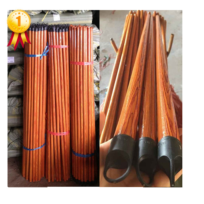 china supplier good quality wooden broom brush handle with Italian screw