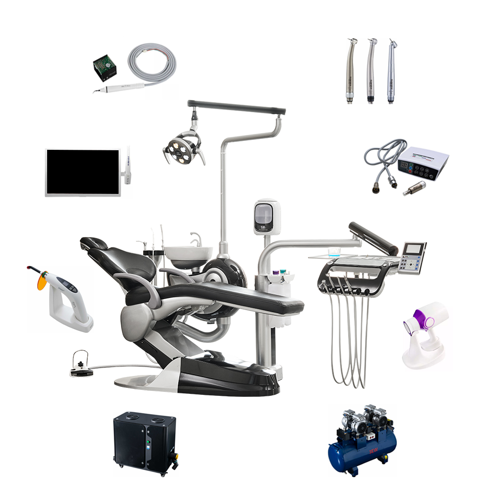 SAFETY M2+ full course disinfection ergonomics even weight distribution comfort dental chair with handpiece for dentist