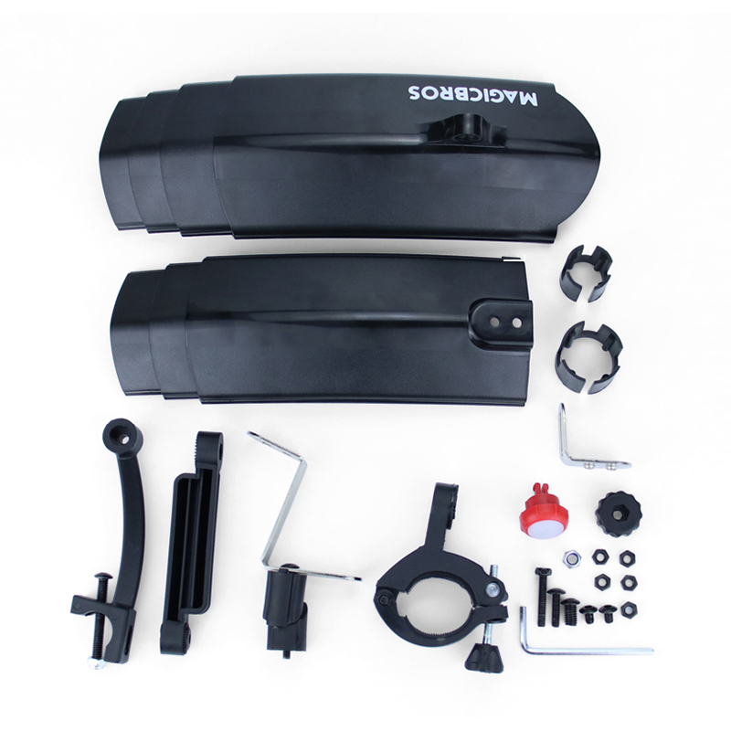 Magicbros Cycling Accessories Adjustable Mountain Bike Bicycle Mudguard with LED Tail Lights