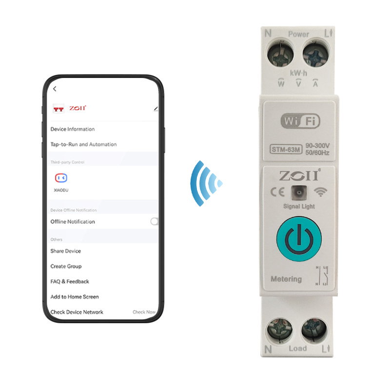 ZOII новейший Tuya Smart Life 63A MCB 50/60 Гц 1P + N счетчик энергии кВтч контрольный выключатель Wifi
