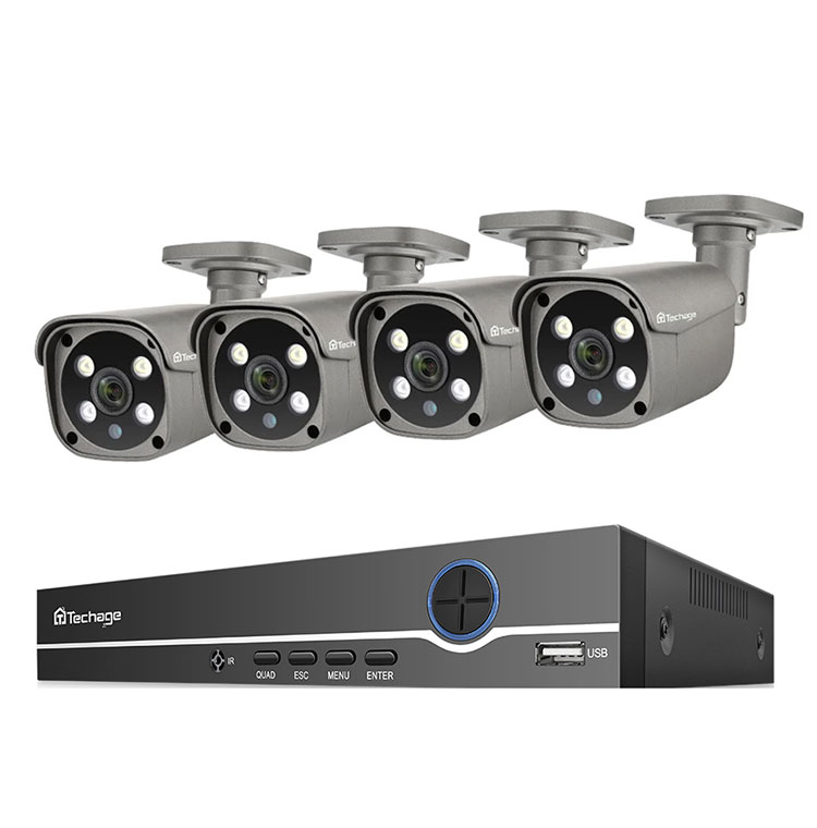 Система видеонаблюдения Techage, инфракрасная камера HD 5 Мп 8 каналов, с функцией распознавания лица, комплекты NVR с Poe