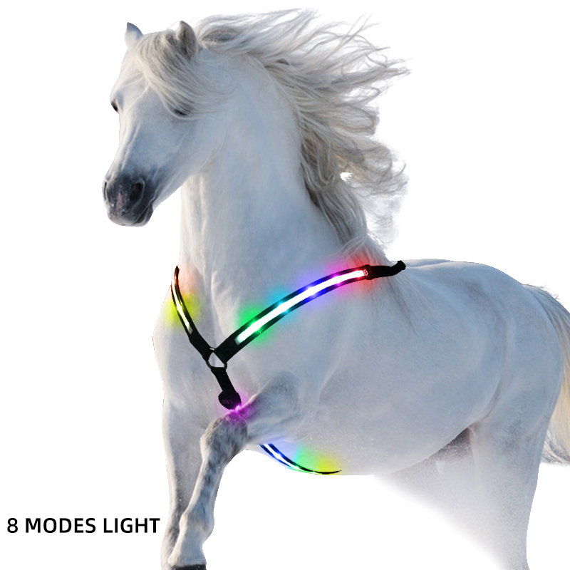 Новый дизайн 8 цветов Изменение LED Лошадь Нагрудник для украшения лошади