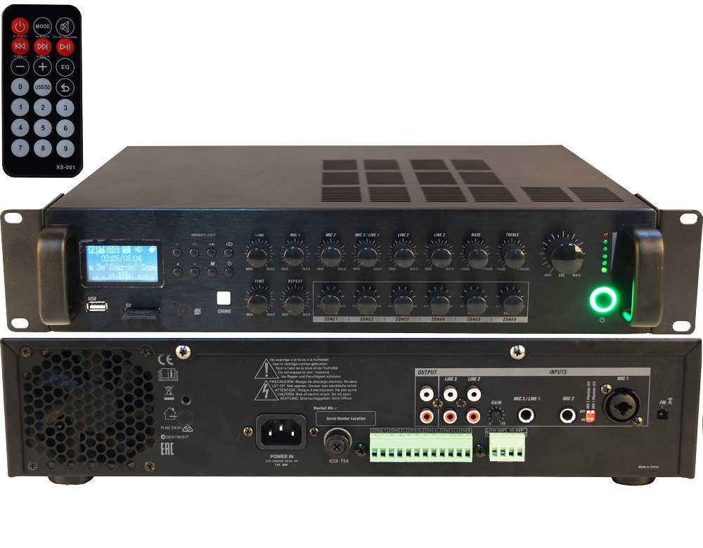 HY6240MB+BT 240W USB SD BT Bluetoth MP3 Aluminium Panel Public Address PA Amplifier