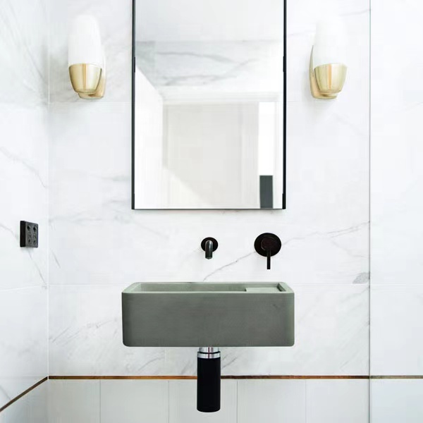 MEIYANI Nood Concrete Cement Wall Mounted Basin Bathroom Lavabo