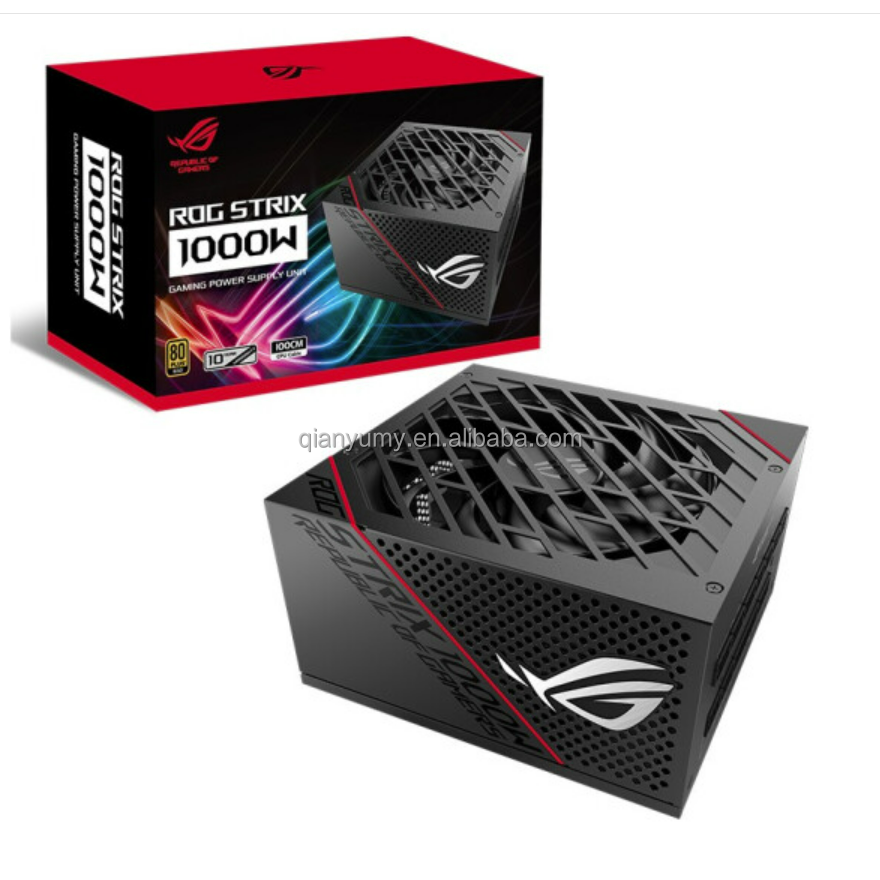 QY совершенно новый Rog Strix 1000 Вт золотой полный режим питания двойной ЦПУ источник питания/10 лет гарантии/Золотая Сертификация