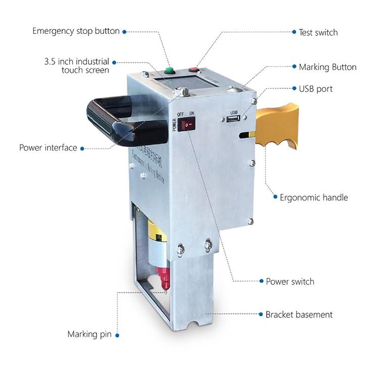 Handheld electric marking machine battery operated dot pin marking machine for hardware tool marking