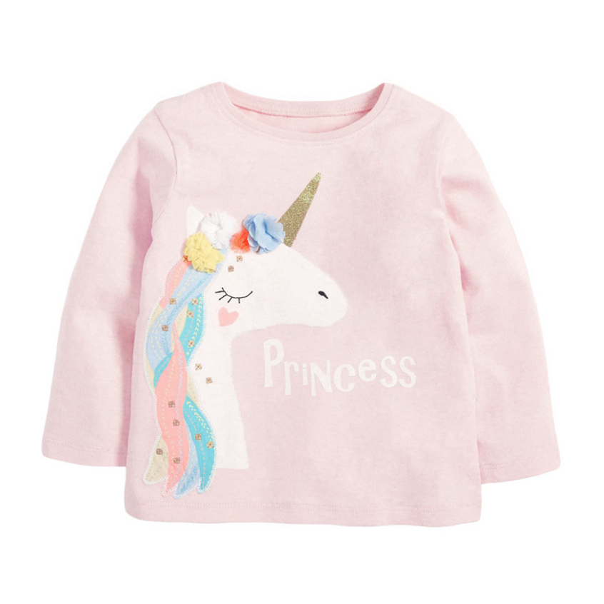 Hot Sale Casual Shirts Kids Clothes Autumn 2021 Children Top Baby Shirt Unicorn Pattern Baby Girl Top
