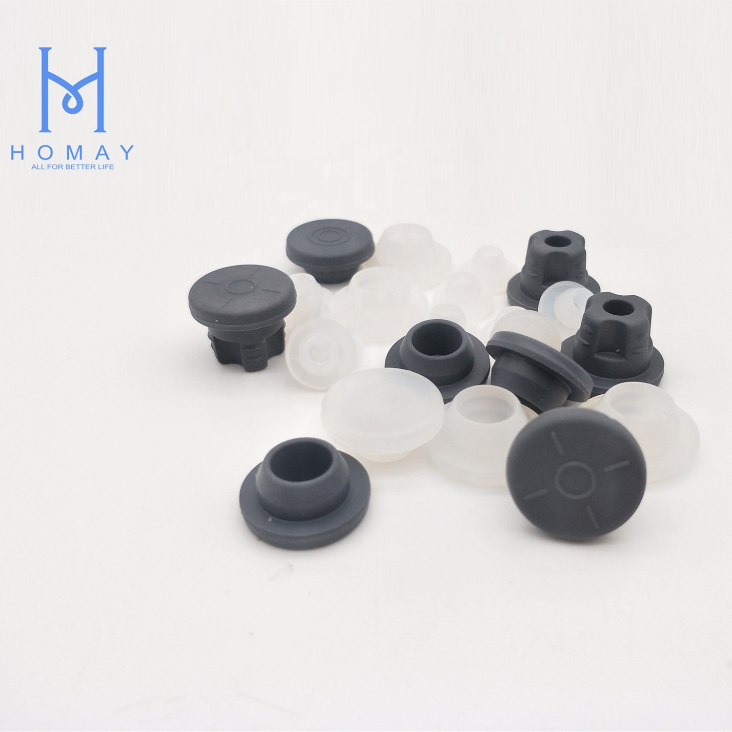 13mm 20mm 32mm Grey Red White Clear pharmaceutical vial butyl silicon rubber stopper for injection glass vials