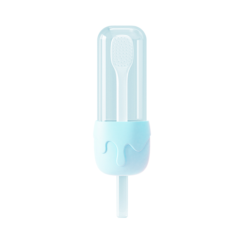 BPA Free Kids Silicone Tongue Infant Newborn Brush Tool Silicone Baby Toothbrush