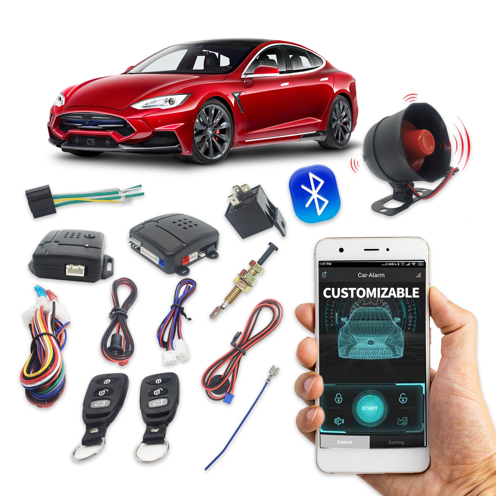 Высококачественная универсальная Улучшенная Автомобильная сигнализация, Автомобильная сигнализация с приложением на телефон, Автомобильная сигнализация, Автомобильная сигнализация, охранная система