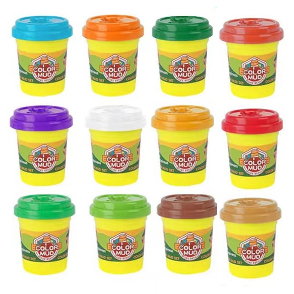 KSF Colorful Dough Mud Clay Canned Nontoxic Super Light Kids Pastel Toys Modeling Clay Making Kit Play Dough Children Toys