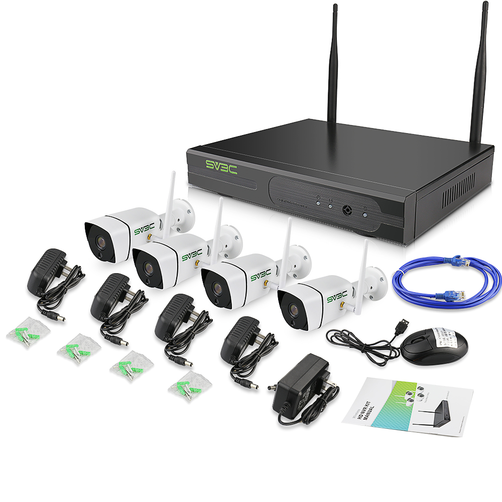 4 канала, 2 Мп, Wi-Fi, комплект NVR, беспроводная IP-камера для домашней безопасности, система видеонаблюдения с сигнализацией движения IP66, водонепроницаемая