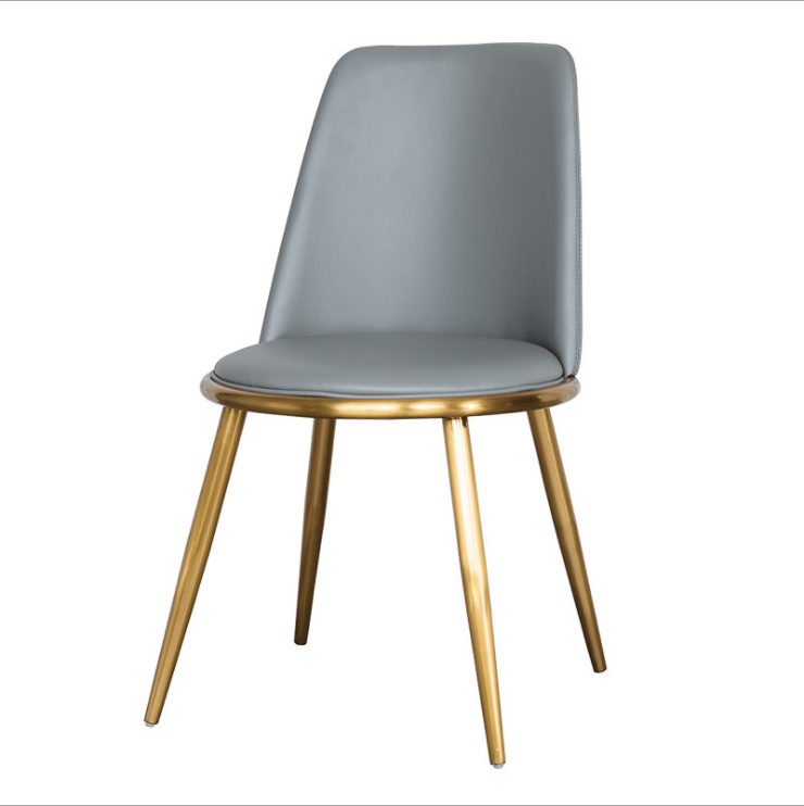 Post modern light luxury dining chair hotel coffee restaurant casual chair stainless steel designer home stool