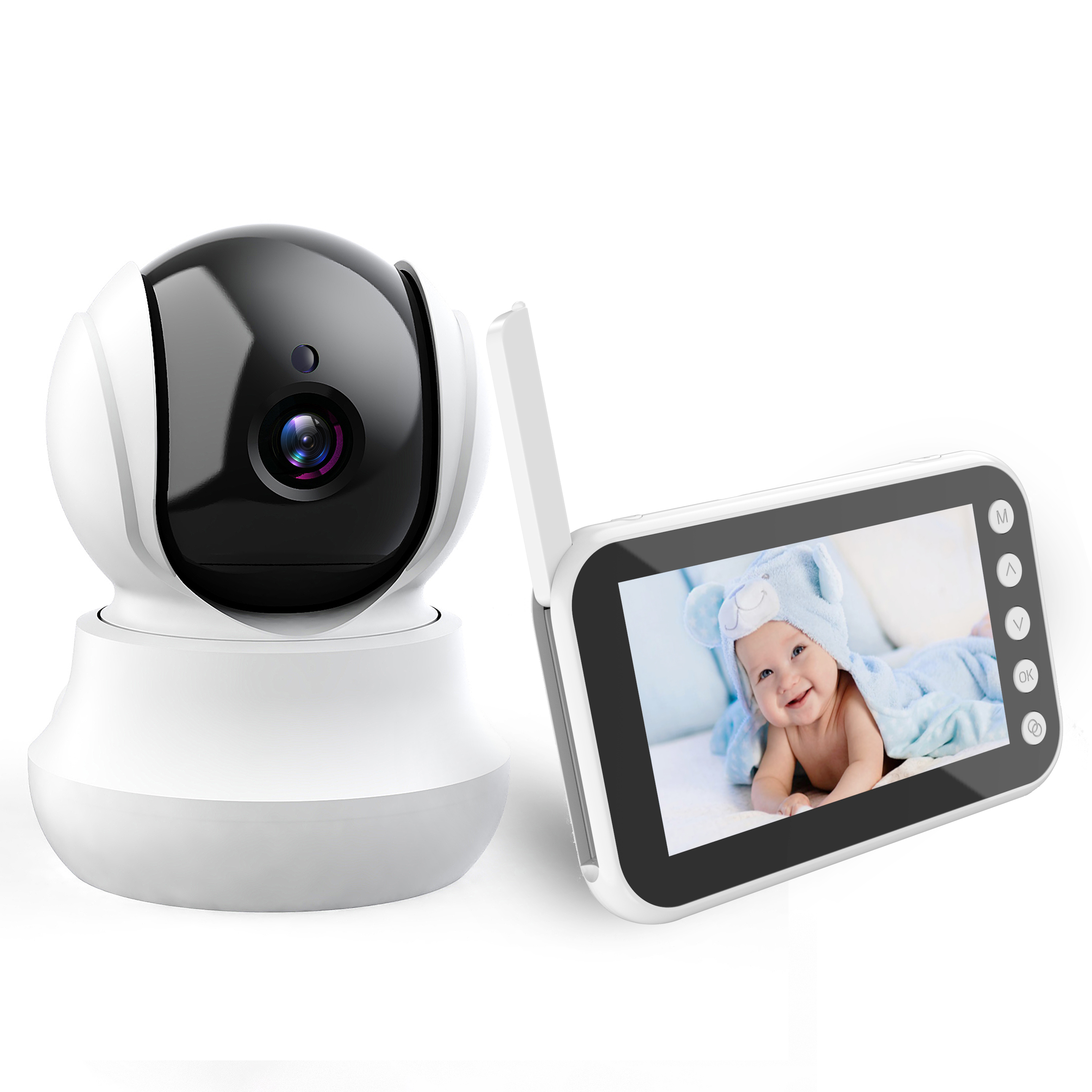 2020 новый дизайн 720P PTZ радионяня Беспроводная умная двусторонняя связь 4,5 дюйма ЖК Аудио Babyfoon датчик температуры детская камера