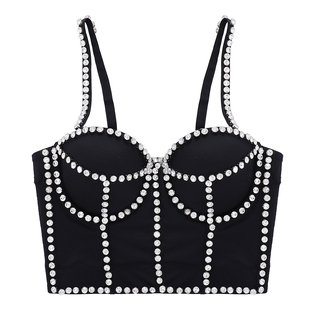 T903 Sexy Triangle Diamond Short Tank Top Jazz Hip-hop Knitting Prom Women Bustier Corsets Brat Crop Tops Vendors