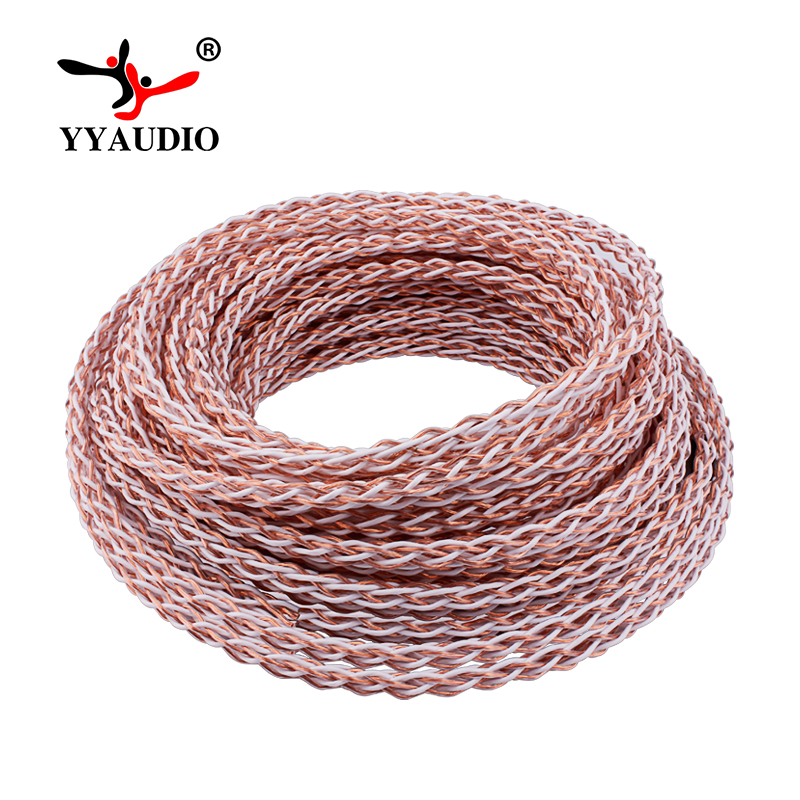 Кабель для динамика YYAUDIO Hifi 4TC, Hi-end Pure OCC Diy, оптовый кабель для динамика с 8 нитями