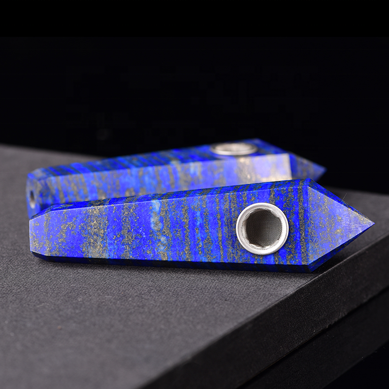 Natural Lapis Lazuli Quartz Crystal Reiki Crystal Wand Best Selling Smoking Pipe Crystals Healing Stone