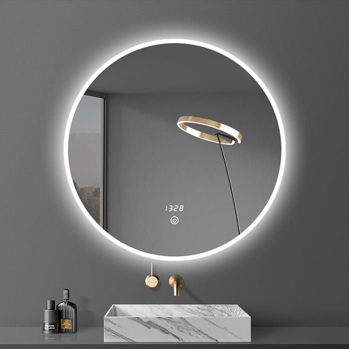 Frameless Custom Decorative Wall Mount Backlit Illuminated Circular Lighted LED Bathroom Round Mirror