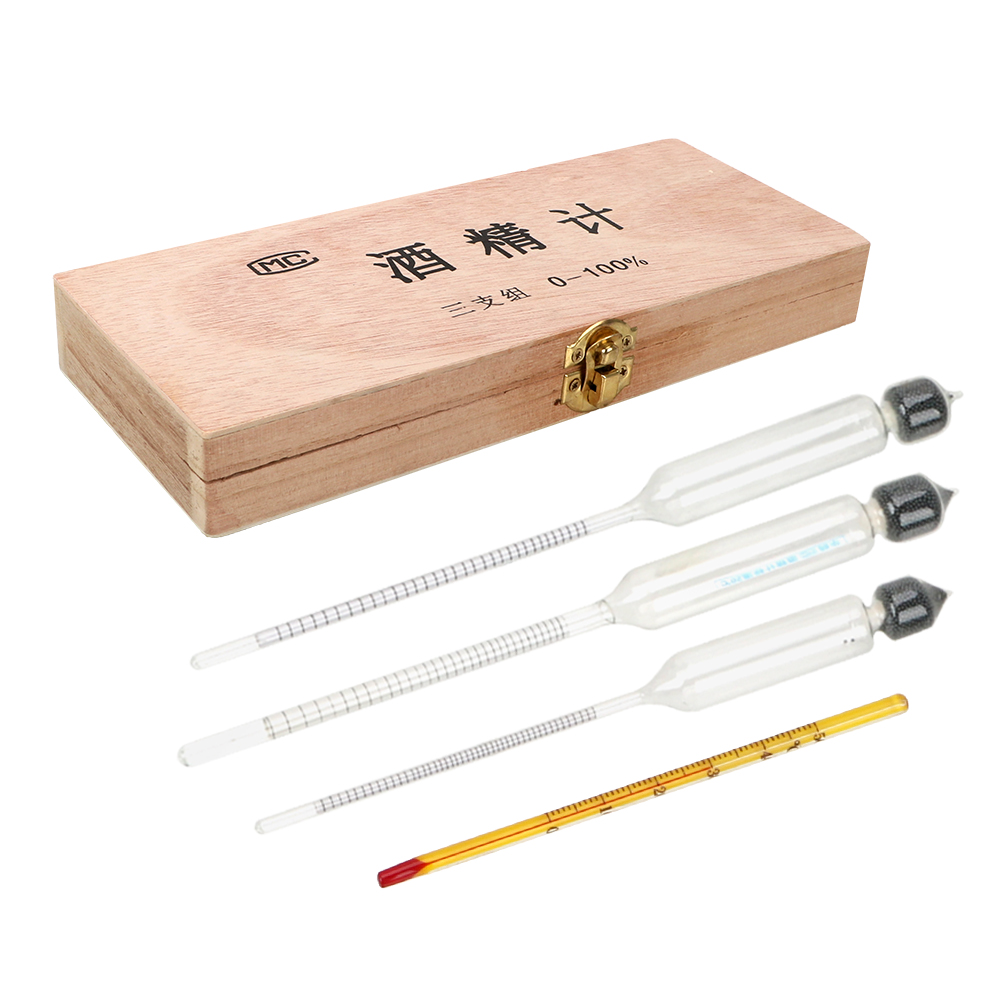 4 piece/set 0-100% Alcoholometers Professional Breathalyzer Alcohol Tester For Wine Alcohol Concentration Meter