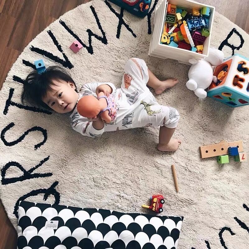 Eco-Friendly 3d carpet carpets and rugs living room circular shag furry soft baby rug Kids Play mat bedroom children cute rug