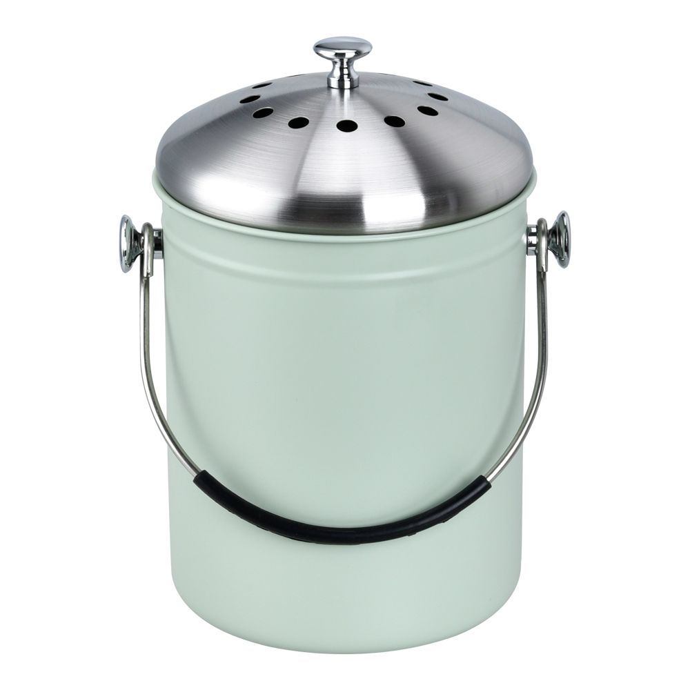 5 Liter Mint Green Indoor Kitchen Counter top kitchen compost bin bucket