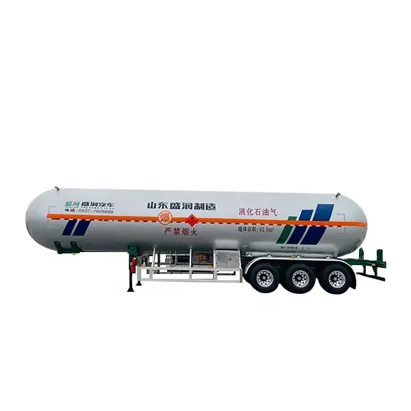 lpg semi trailer tank China 54.76 CBM 3 axle lpg tank trailer for liquid petroleum gas, propane,cooling gas for sale