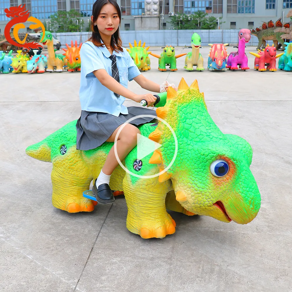 Chuangying Kids amusement shopping center plaza swip card time count down animal motorized electric rides with music on wheels