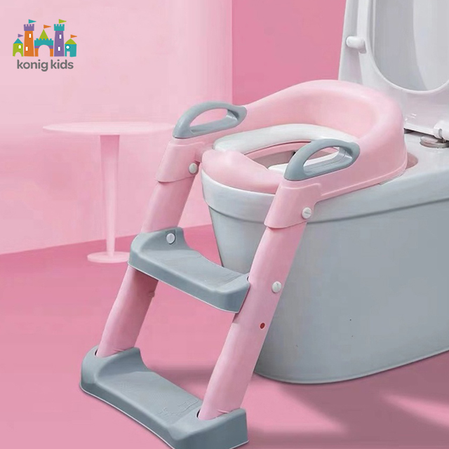 Konig Kids OEM/ODM Potty Training With Ladder & Handles & Padded Seat Potty Training Seat with Step Stool Ladder Potty Training