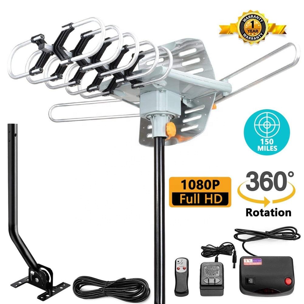Уличная ТВ-антенна VHF/UHF 40-890 МГц 150 миль hdtv цифровое телевидение с дистанционным управлением вращающаяся антенна вращение на 360 градусов