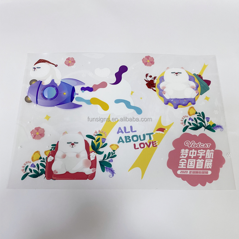 Removable Self Adhesive Super Clear Vinyl Sticker Shop Window Transparent Sticker Decal