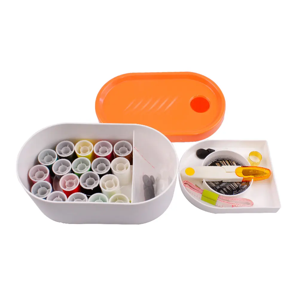 2021 New Wholesale High Quality 36pcs Family Tailoring Tools OEM Portable Travel Sewing Pp Box Set With Sewing Accessories