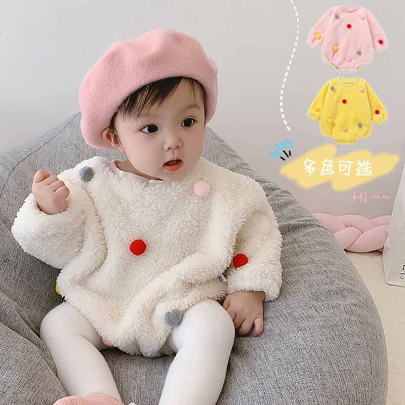 Net red baby warm spring autumn go out cute super cute western princess jumpsuit female baby clothes autumn winter clothes