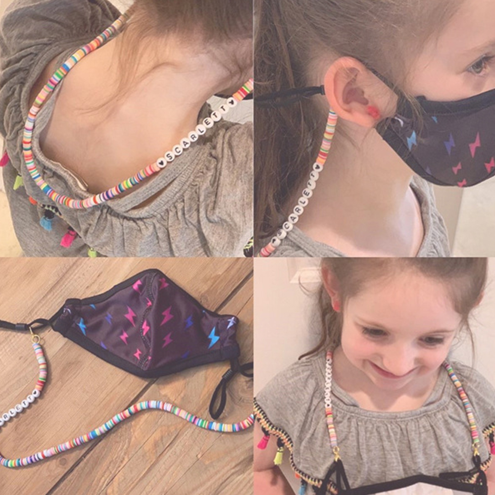 Bohemian style rice bead necklace children's anti-lost multi-purpose eyeglass chain masking chain