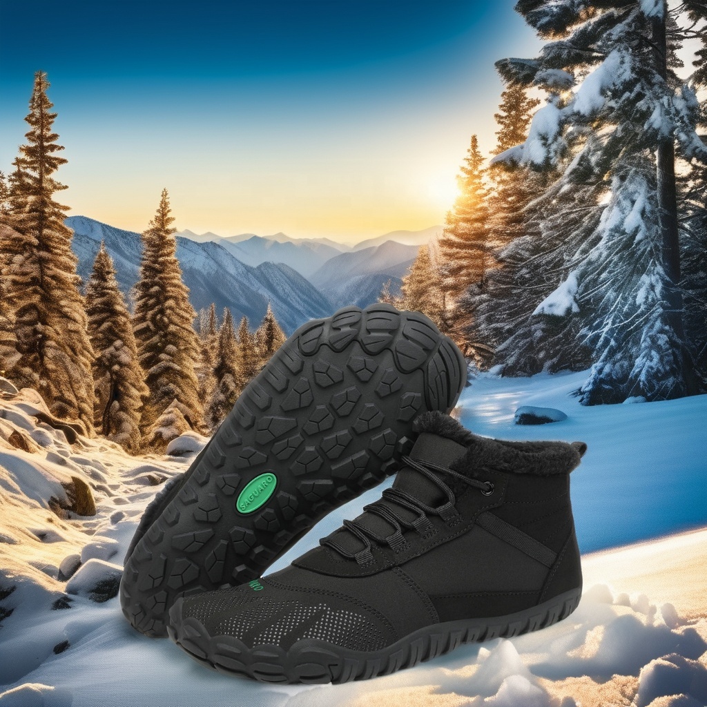 SAGUARO 5mm Rubber Men and Women Fitness Walking Shoes Autumn Minimalist Snow Boots New Design Insulated Winter Barefoot Shoes