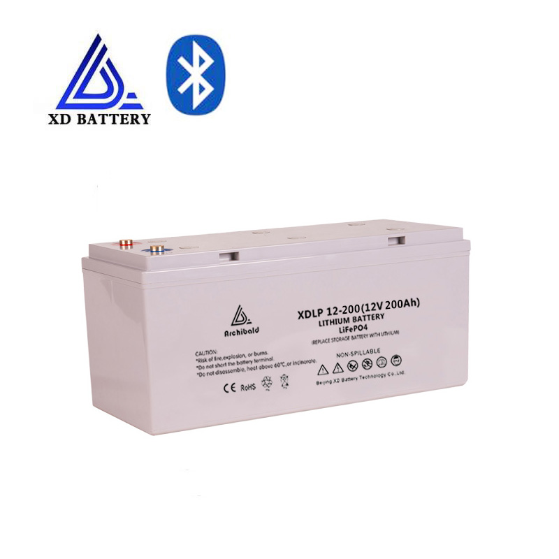 bluetooth 5000 deep cycle lipo inverter battery 12v 200ah for electric boat / scooter /bike