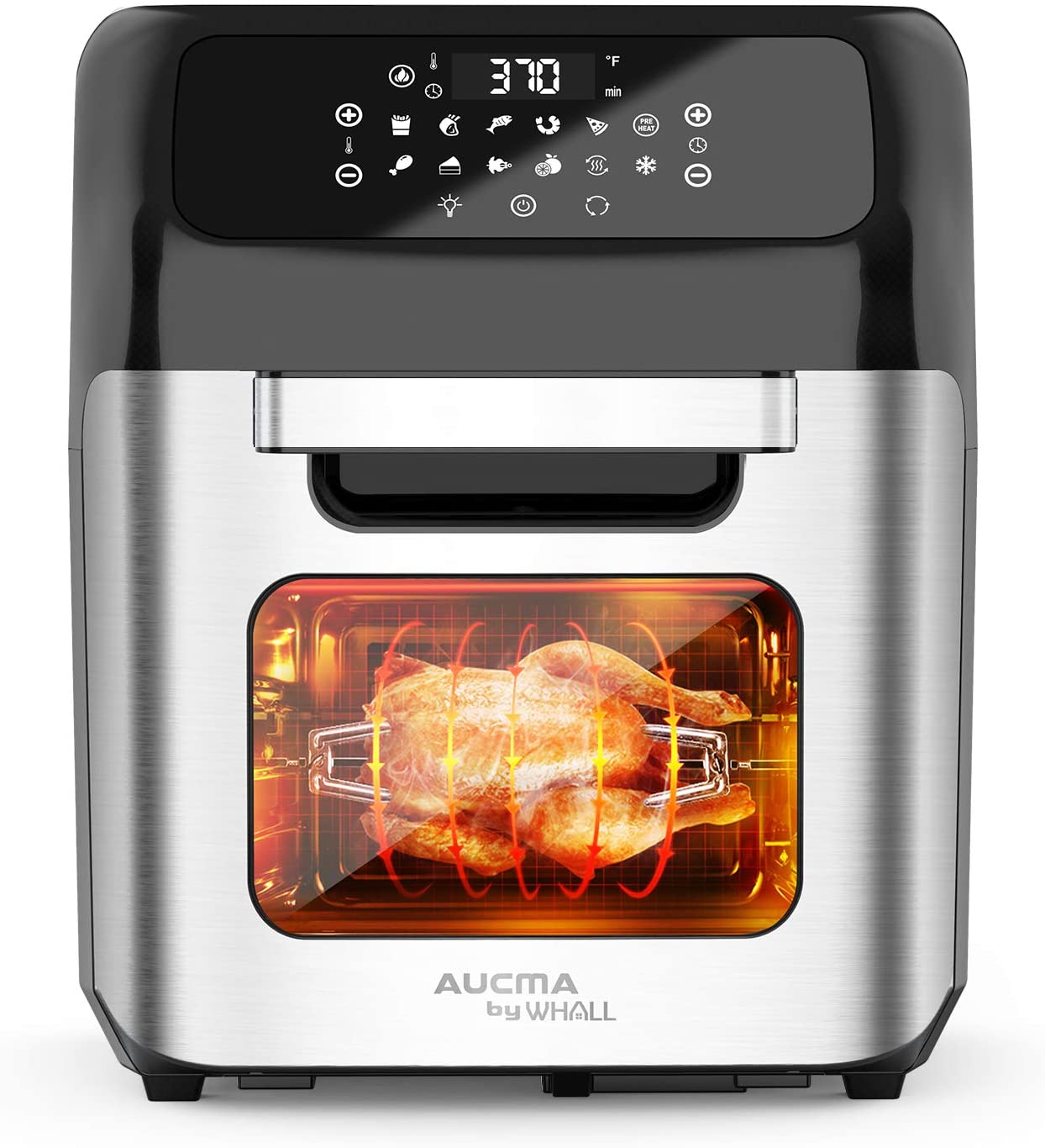 12L 1800W Rotisser Oil-less Electric Stainless Steel 12 Liter Digital Oil Free Air Fryer Toaster Oven