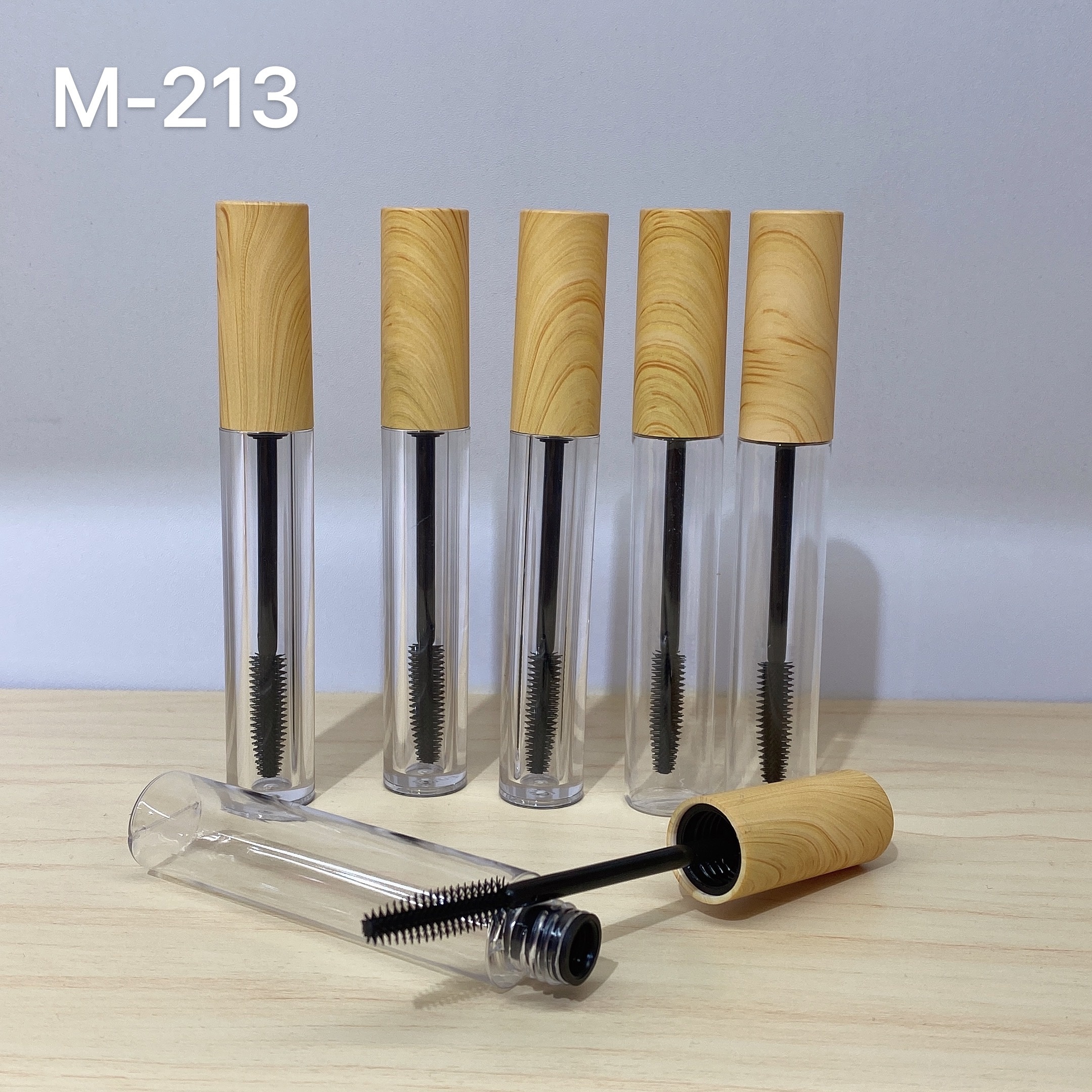 Aluminum 3ml 9ml Black Matte Gold Black Bamboo Mascara Tube Silicone Mascara Wands Brush