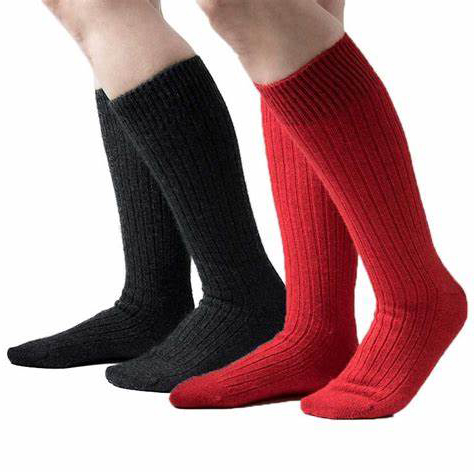 custom knit sport knee sock wool merino ribbed