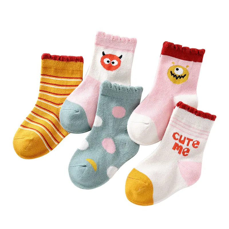 New autumn and winter socks high quality girls devil DOT pattern tube casual cotton kids socks