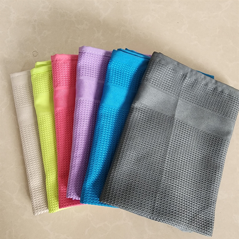Factory Wholesale Microfiber Waffle Tea Towel Cute Personalized Design Kitchen Cleaning Towel