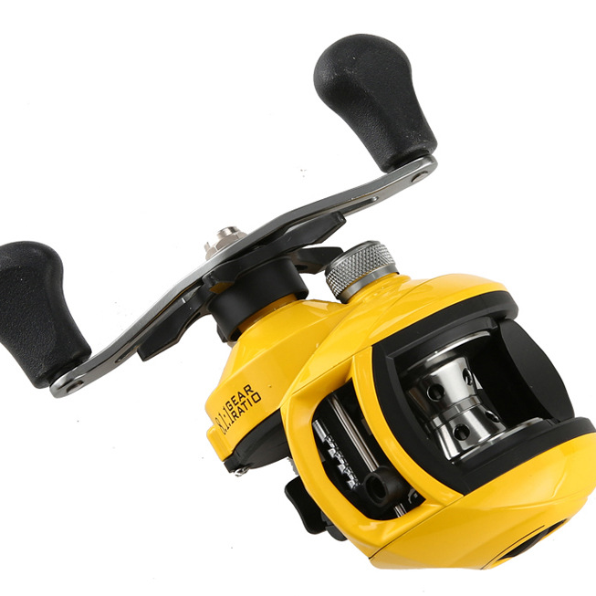GOLDMORE7 Black And Yellow Fishing Wheel With Magnet Brake Water Drop Wheel All Made by Mental High Speed Ratio Precision Parts