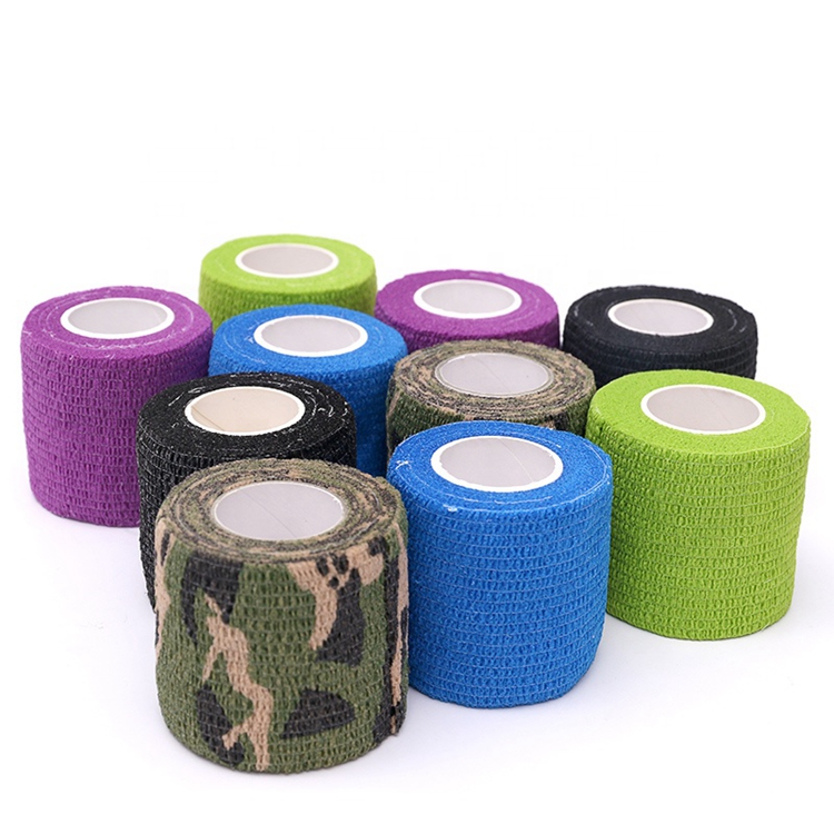 Colored Sport Wrapl Bandages Sports Tape Self Adhesive Vet Wrap Elastic Medical Cohesive Bandage
