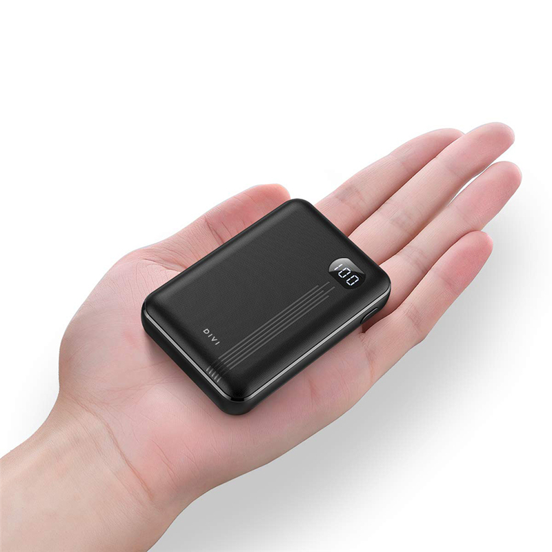 DIVI Power Bank 10000 мАч, Портативный портативные зарядные устройства с цифровым дисплеем, портативное зарядное устройство 10000mah мини-панель солнечных батарей Power Bank