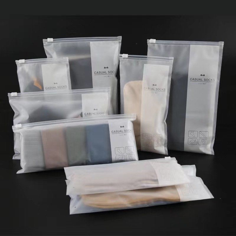 Custom Logo Zipper clothes packaging Frosted Plastic Ziplock Bag PE Zip Lock packaging Bag