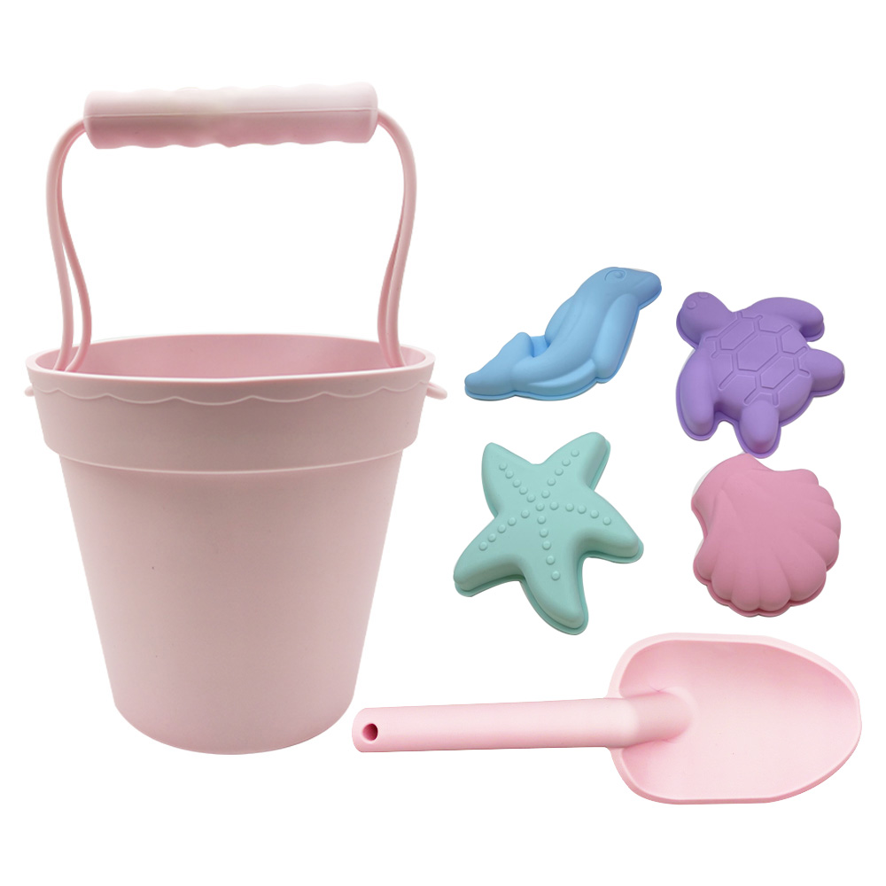 2021 New Patterned Beach Bucket, indoor Silicone Beach Toy, including Small Animal Model Children's Toy Gift