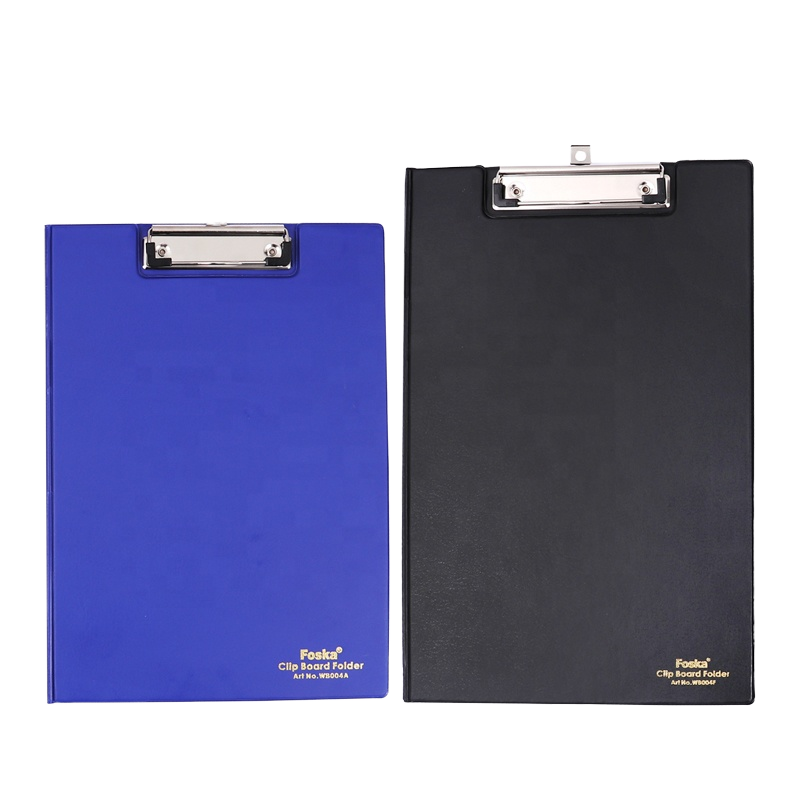 Foska High Quality PVC Paper A4 and FC Multifunctional Clip Board Writing Document Clip Board Folder with Pen Holder For Office