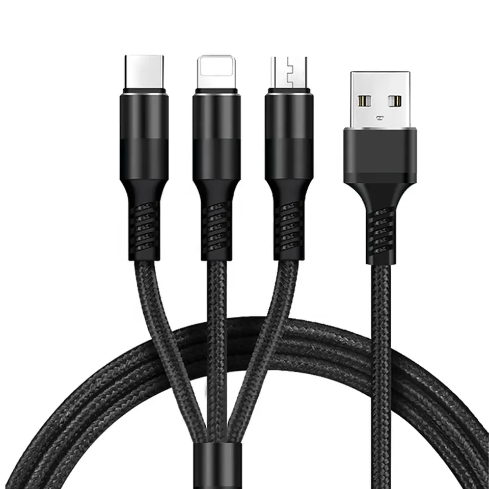 6A 100 Вт кабель для быстрой зарядки 3 в 1 Micro USB C кабель для iPhone 14 13 Pro Huawei Samsung шнур зарядного устройства