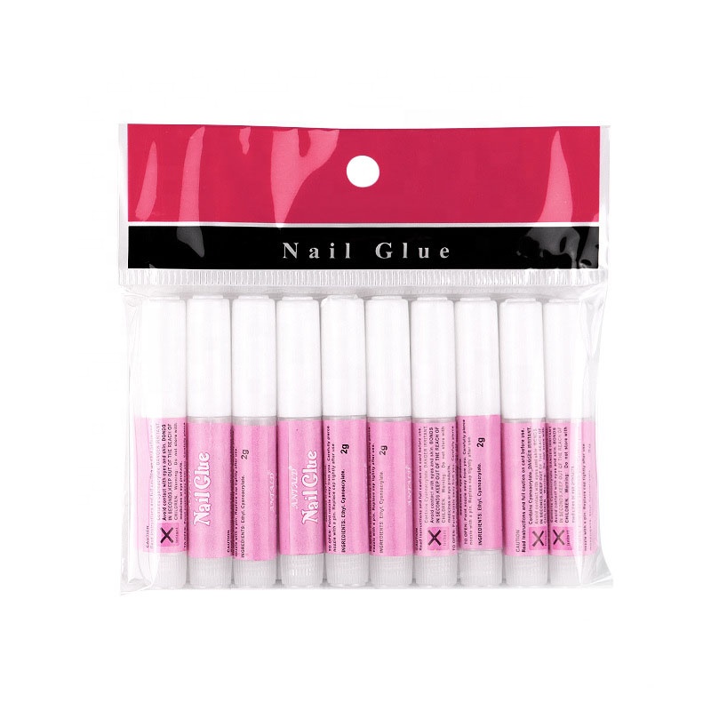 10pcs/set Professional 2g Nail Tip Glue for Acrylic Nails Sticker Artificial Nails Long Lasting